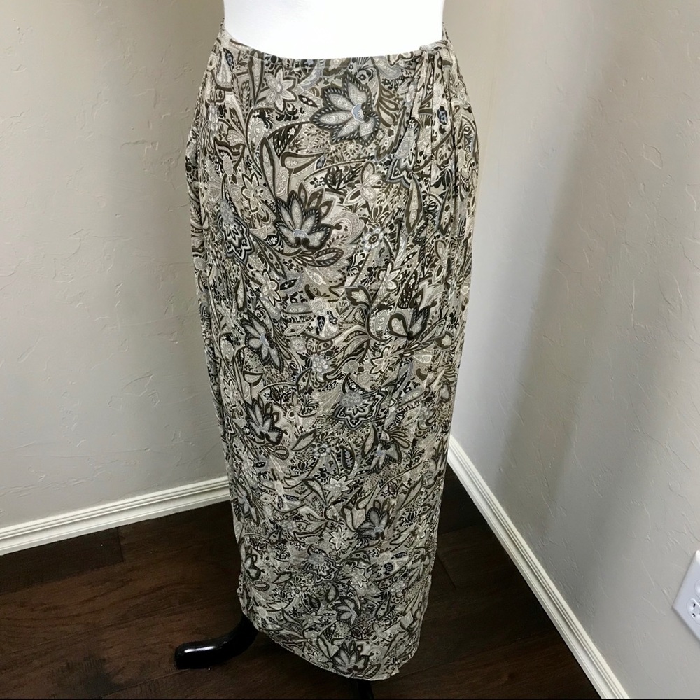 Oscar de la Renta Patterned Silk Wrap Skirt